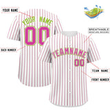 Custom White Neon Green Tricolor Stripe Fashion Authentic Baseball Jersey