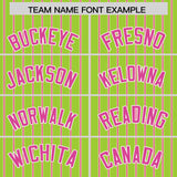 Custom Neon Green White Tricolor Stripe Fashion Authentic Baseball Jersey