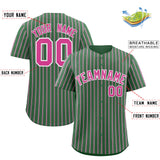 Custom Kelly Green White Tricolor Stripe Fashion Authentic Baseball Jersey