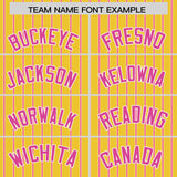 Custom Gold White Tricolor Stripe Fashion Authentic Baseball Jersey