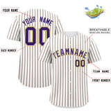 Custom White Gold Tricolor Stripe Fashion Authentic Baseball Jersey