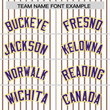 Custom White Gold Tricolor Stripe Fashion Authentic Baseball Jersey