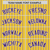 Custom Gold White Tricolor Stripe Fashion Authentic Baseball Jersey