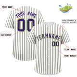 Custom White Neon Green Tricolor Stripe Fashion Authentic Baseball Jersey