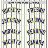 Custom White Neon Green Tricolor Stripe Fashion Authentic Baseball Jersey