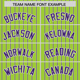 Custom Neon Green White Tricolor Stripe Fashion Authentic Baseball Jersey