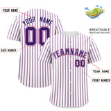 Custom White Pink Tricolor Stripe Fashion Authentic Baseball Jersey