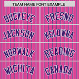 Custom Pink White Tricolor Stripe Fashion Authentic Baseball Jersey