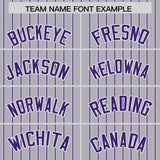 Custom Gray White Tricolor Stripe Fashion Authentic Baseball Jersey