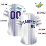 Custom White Aqua Tricolor Stripe Fashion Authentic Baseball Jersey