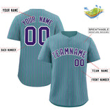 Custom Aqua White Tricolor Stripe Fashion Authentic Baseball Jersey