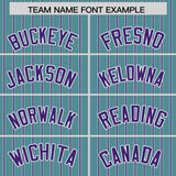 Custom Aqua White Tricolor Stripe Fashion Authentic Baseball Jersey