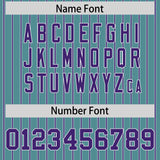 Custom Aqua White Tricolor Stripe Fashion Authentic Baseball Jersey