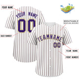Custom White Old Gold Tricolor Stripe Fashion Authentic Baseball Jersey