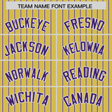 Custom Old Gold White Tricolor Stripe Fashion Authentic Baseball Jersey