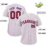 Custom White Red Tricolor Stripe Fashion Authentic Baseball Jersey