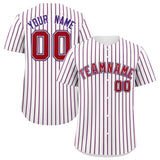 Custom White Red Tricolor Stripe Fashion Authentic Baseball Jersey