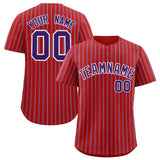 Custom Red White Tricolor Stripe Fashion Authentic Baseball Jersey