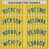 Custom Gold White Tricolor Stripe Fashion Authentic Baseball Jersey