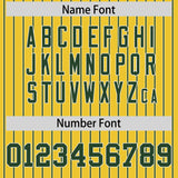 Custom Gold White Tricolor Stripe Fashion Authentic Baseball Jersey