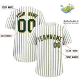 Custom White Khaki Tricolor Stripe Fashion Authentic Baseball Jersey