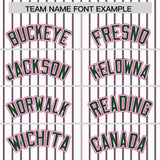 Custom White Pink Tricolor Stripe Fashion Authentic Baseball Jersey