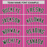 Custom Pink White Tricolor Stripe Fashion Authentic Baseball Jersey
