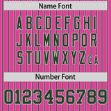 Custom Pink White Tricolor Stripe Fashion Authentic Baseball Jersey