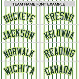 Custom White Neon Green Tricolor Stripe Fashion Authentic Baseball Jersey