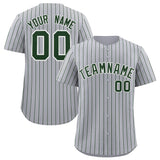 Custom Gray White Tricolor Stripe Fashion Authentic Baseball Jersey
