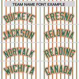 Custom White Kelly Green Tricolor Stripe Fashion Authentic Baseball Jersey