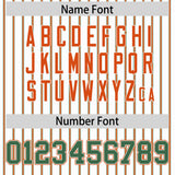 Custom White Kelly Green Tricolor Stripe Fashion Authentic Baseball Jersey