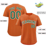 Custom Orange White Tricolor Stripe Fashion Authentic Baseball Jersey