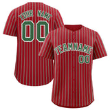 Custom Red White Tricolor Stripe Fashion Authentic Baseball Jersey
