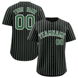 Custom Black White Tricolor Stripe Fashion Authentic Baseball Jersey