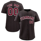 Custom Black White Tricolor Stripe Fashion Authentic Baseball Jersey