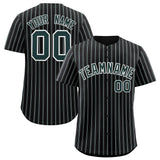 Custom Black White Tricolor Stripe Fashion Authentic Baseball Jersey