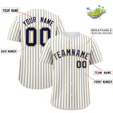 Custom White Navy Tricolor Stripe Fashion Authentic Baseball Jersey