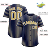 Custom Navy White Tricolor Stripe Fashion Authentic Baseball Jersey