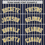 Custom Navy White Tricolor Stripe Fashion Authentic Baseball Jersey