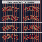 Custom Navy Khaki Tricolor Stripe Fashion Authentic Baseball Jersey