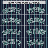 Custom Navy White Tricolor Stripe Fashion Authentic Baseball Jersey