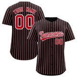 Custom Black White Tricolor Stripe Fashion Authentic Baseball Jersey