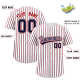Custom White Navy Tricolor Stripe Fashion Authentic Baseball Jersey