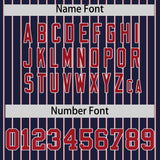 Custom Navy White Tricolor Stripe Fashion Authentic Baseball Jersey