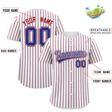 Custom White Royal Tricolor Stripe Fashion Authentic Baseball Jersey