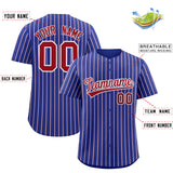 Custom Royal White Tricolor Stripe Fashion Authentic Baseball Jersey