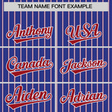 Custom Royal White Tricolor Stripe Fashion Authentic Baseball Jersey