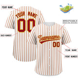 Custom White Gold Tricolor Stripe Fashion Authentic Baseball Jersey