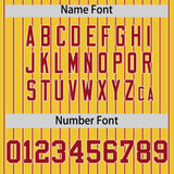 Custom Gold White Tricolor Stripe Fashion Authentic Baseball Jersey